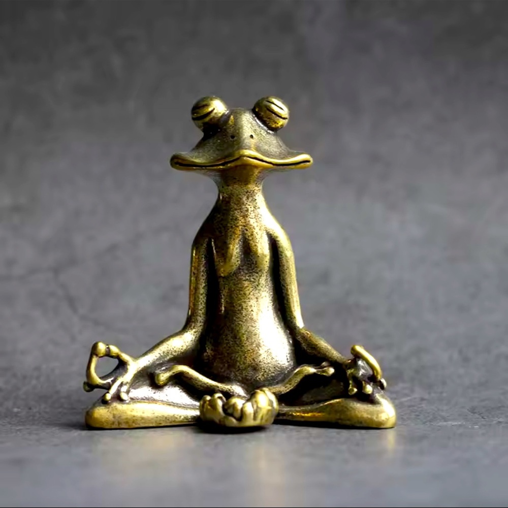 Frog Meditation Zen Frog Statue Ornament Copper Animal 

Sculpture